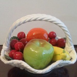 Vintage Large capodimonte fruit basket made in Italy